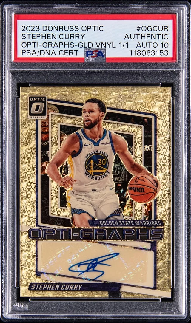 2023-24 Panini Donruss Optic Stephen Curry OptiGraphs Gold Vinyl #OG-CUR card image