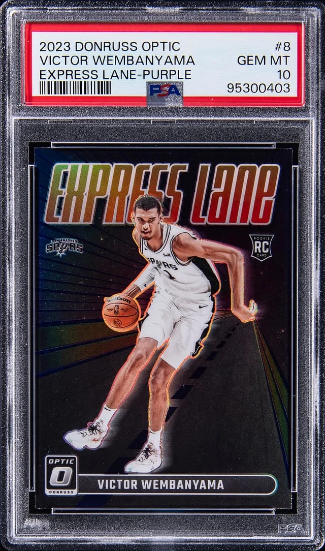 2023-24 Panini Donruss Optic Victor Wembanyama Express Lane Purple #8 card image