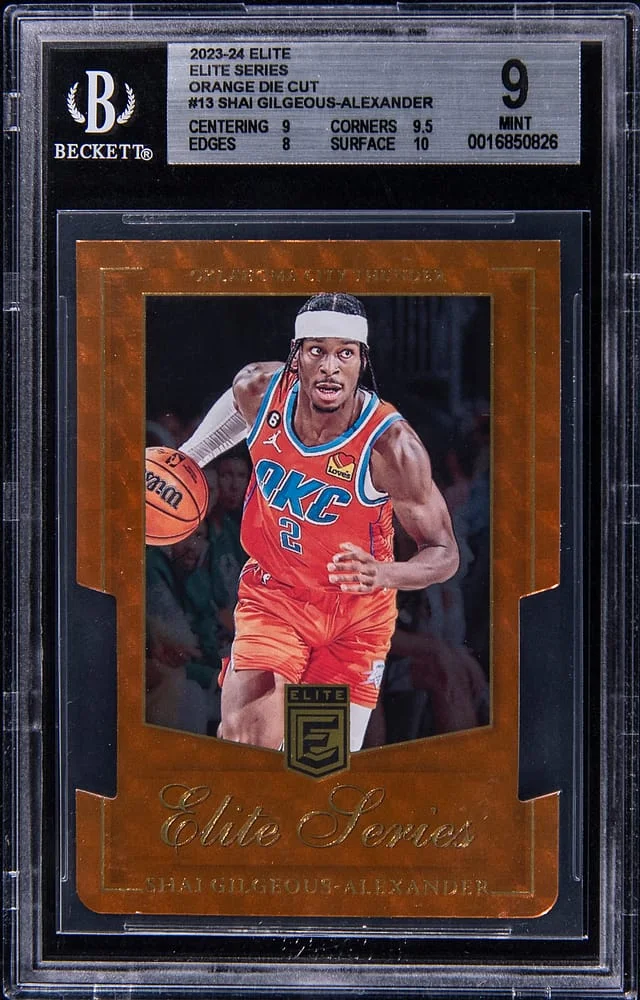 2023-24 Panini Donruss Shai Gilgeous-Alexander Elite Elite Series Orange Die Cut #13 card image