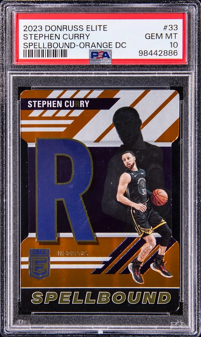 2023-24 Panini Donruss Stephen Curry Elite Spellbound Orange Die Cut #33 card image