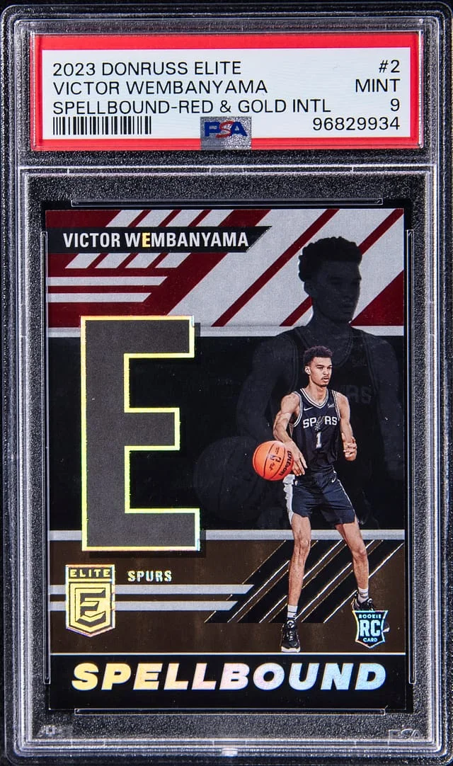 2023-24 Panini Donruss Victor Wembanyama Elite Spellbound International Red & Gold #2 card image