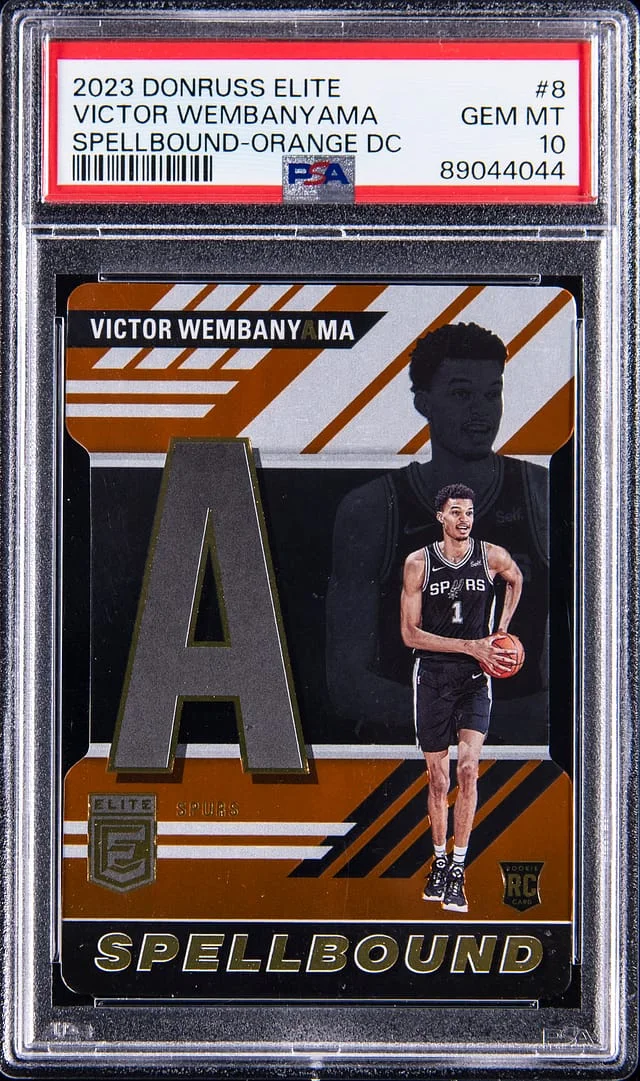 2023-24 Panini Donruss Victor Wembanyama Elite Spellbound Orange Die-Cut #8 card image
