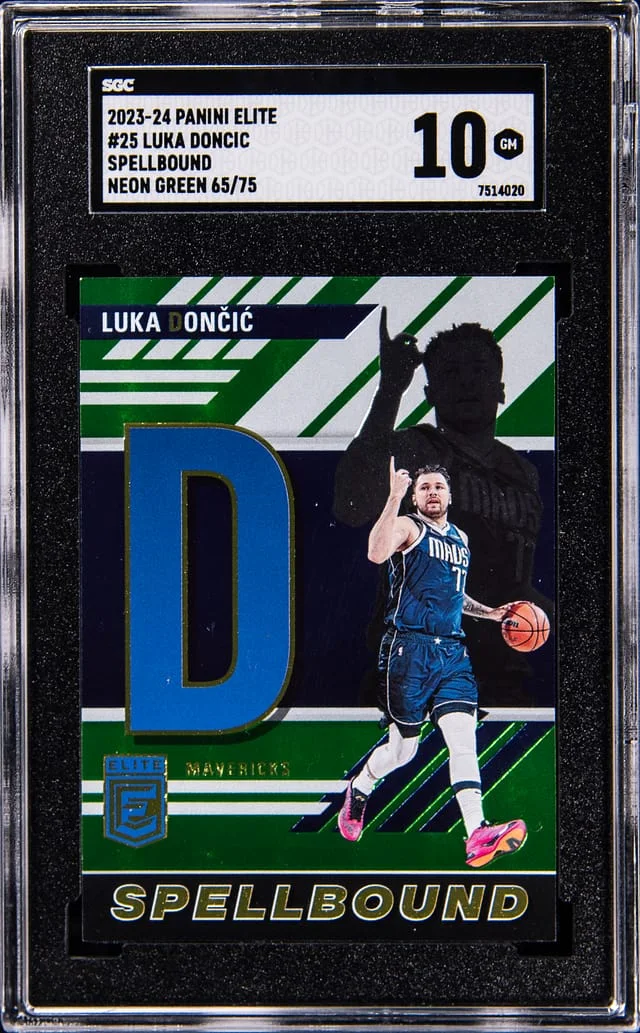 2023-24 Panini Elite Luka Doncic Spellbound-Neon Green #25 card image