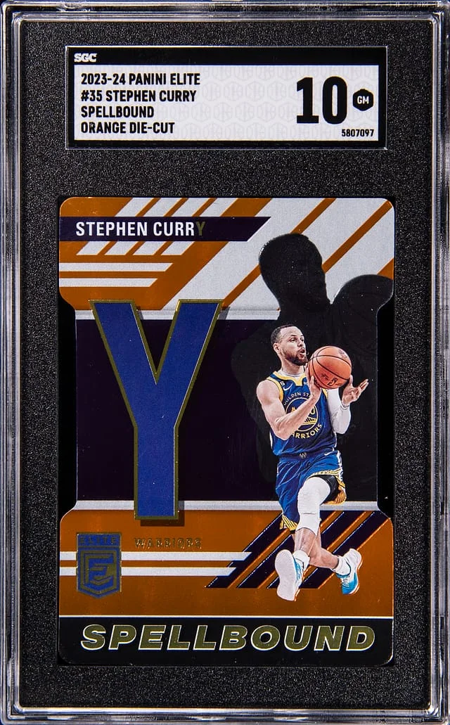 2023-24 Panini Elite Stephen Curry Spellbound-Orange Die-Cut #35 card image