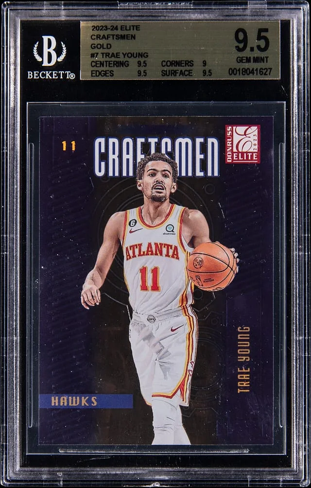 2023-24 Panini Elite Trae Young Craftsmen Gold #7 card image