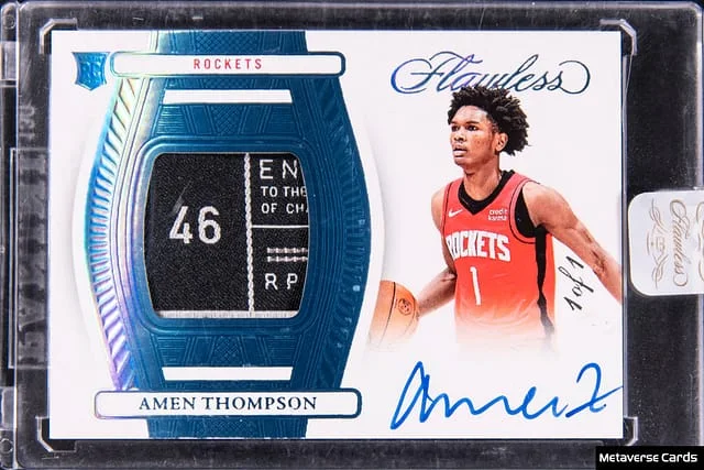 2023-24 Panini Flawless Amen Thompson Patch Autographs Platinum #FPA-ATH card image