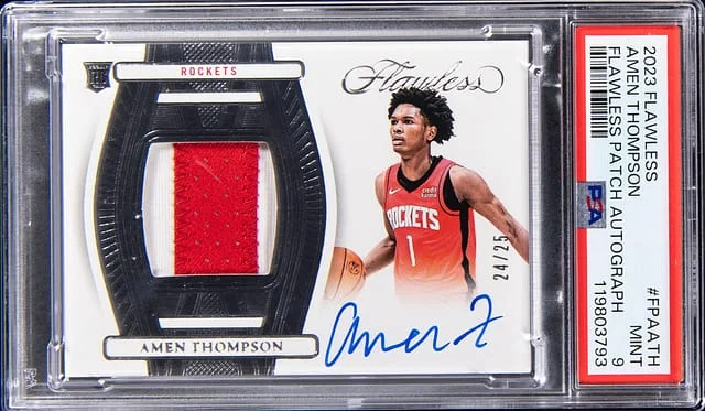 2023-24 Panini Flawless Amen Thompson Flawless Patch Autograph #FPAATH card image