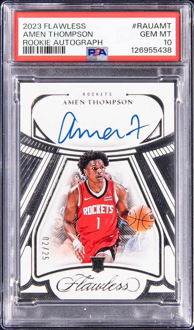 2023-24 Panini Flawless Amen Thompson Autographs Ruby #RAU-AMT card image