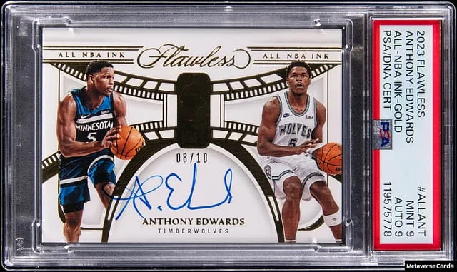 2023-24 Panini Flawless Anthony Edwards All-NBA Ink Gold #ALL-ANT card image