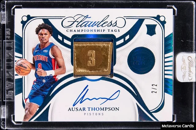 2023-24 Panini Flawless Ausar Thompson Championship Tags Autographs #CTA-AUS card image