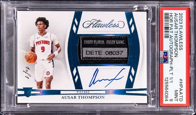 2023-24 Panini Flawless Ausar Thompson Horizontal Patch Autograph Platinum #HPA-ATD card image