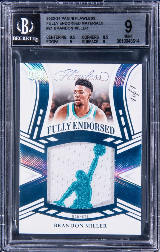 2023-24 Panini Flawless Brandon Miller Fully Endorsed Materials #FE-MIL card image