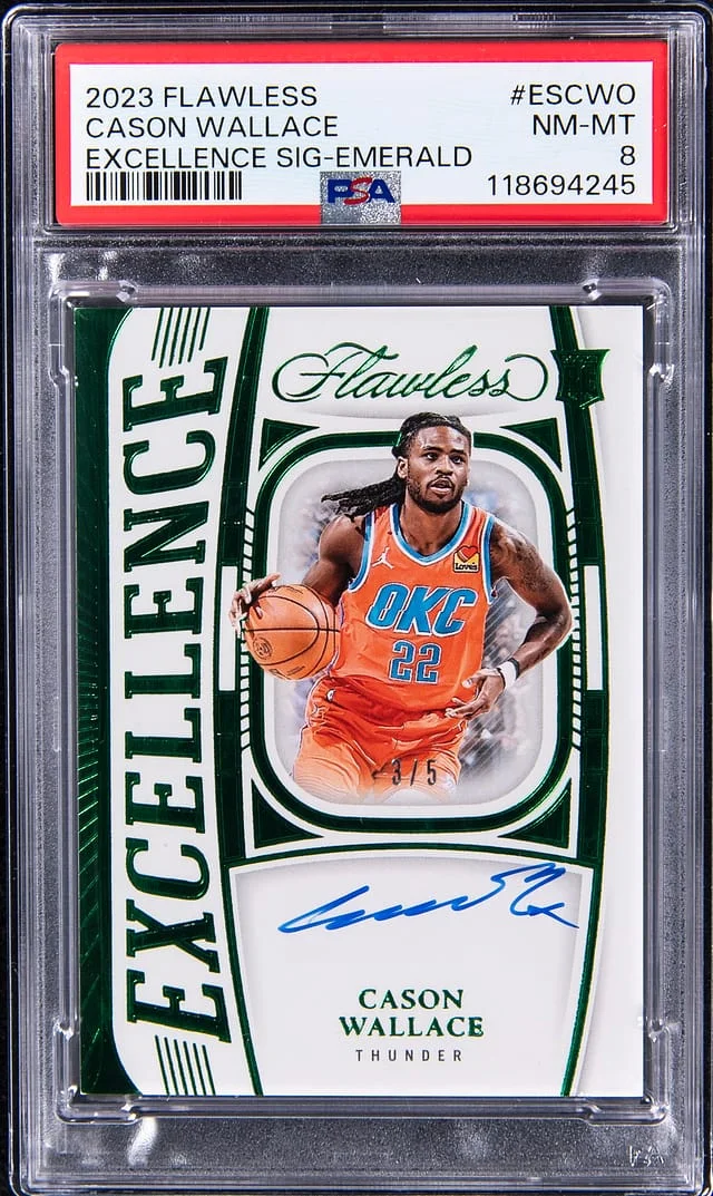 2023-24 Panini Flawless Cason Wallace Excellence Signatures Emerald #ES-CWO card image
