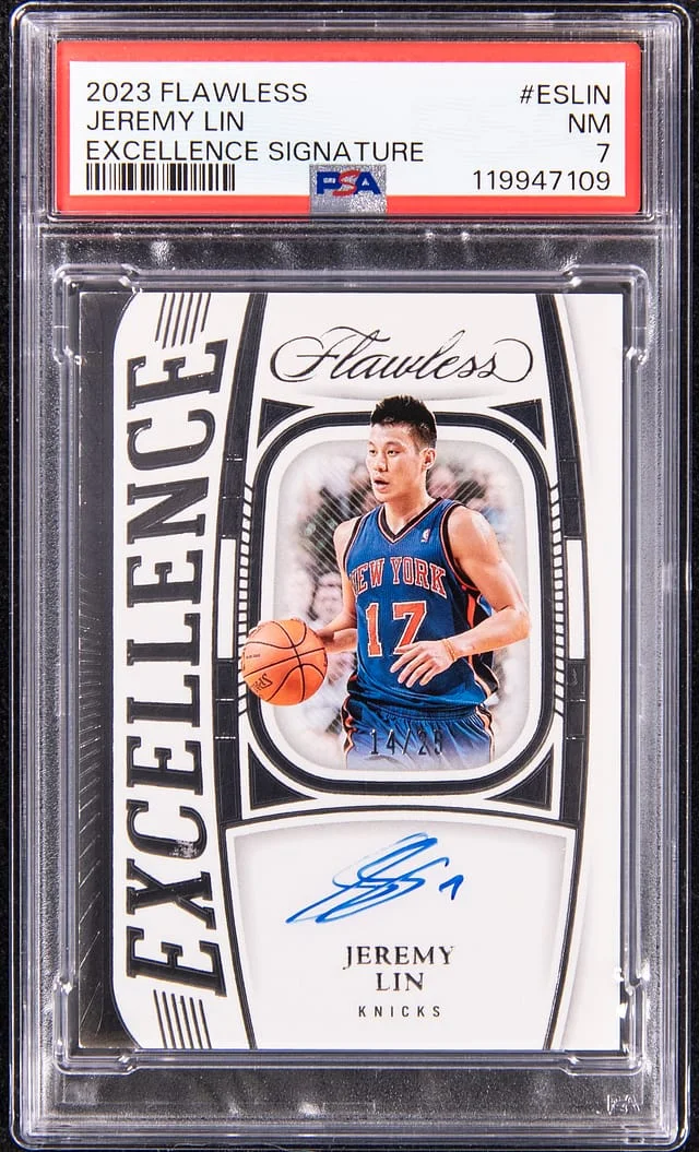 2023-24 Panini Flawless Jeremy Lin Excellence Signature #ES-LIN card image