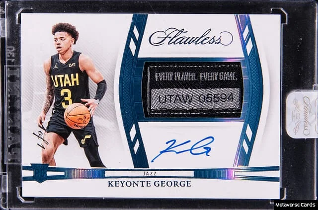2023-24 Panini Flawless Keyonte George Horizontal Patch Autographs Platinum #HPA-KGU card image
