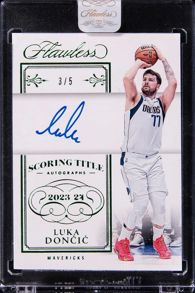 2023-24 Panini Flawless Luka Doncic Flawless Scoring Title Emerald #EST-LKD card image