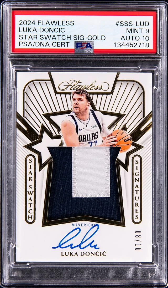 2023-24 Panini Flawless Luka Doncic Star Swatch Signatures Gold '24-25 Flawless Update #SSS-LUD card image