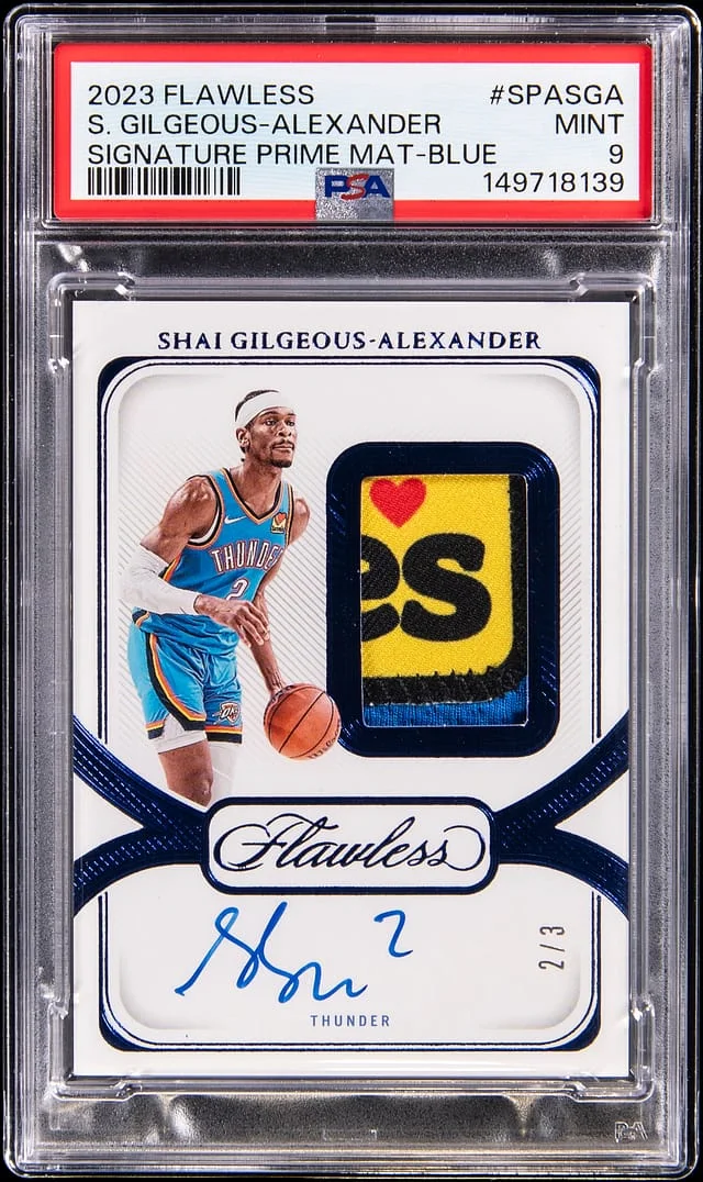2023-24 Panini Flawless Signature Prime Materials Blue #SPA #no-number card image