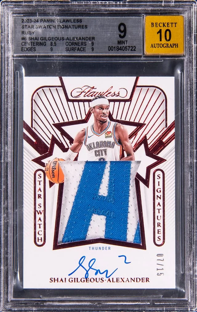 2023-24 Panini Flawless Star Swatch Signatures Ruby #SSS #no-number card image