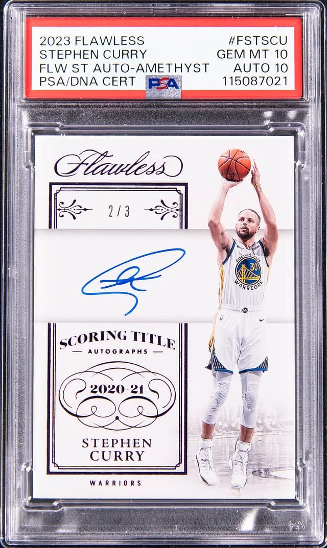 2023-24 Panini Flawless Stephen Curry Scoring Title Autographs #FST-SCU card image