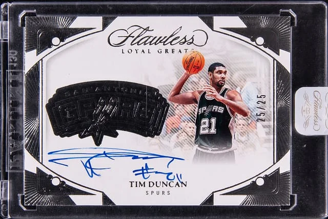 2023-24 Panini Flawless Tim Duncan Loyal Greats Autograph #FLG-TIM card image