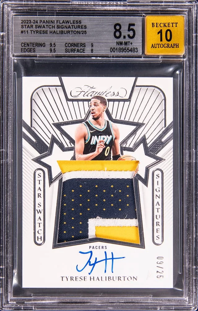 2023-24 Panini Flawless Tyrese Haliburton Star Swatch Signatures #SSS-TYH card image