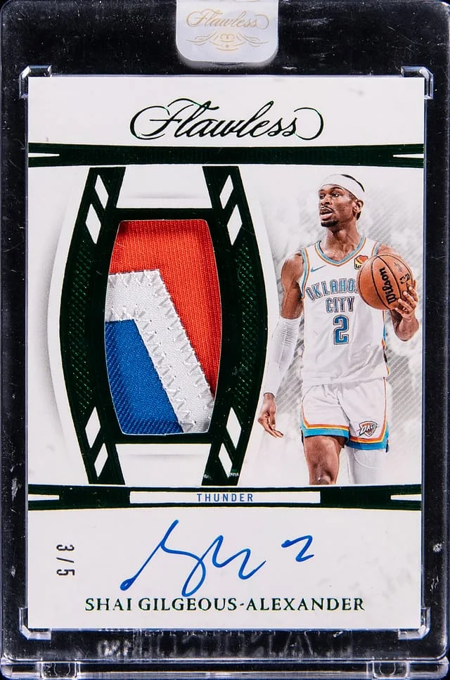 2023-24 Panini Flawless Vertical Patch Autographs Emerald #VPA #no-number card image
