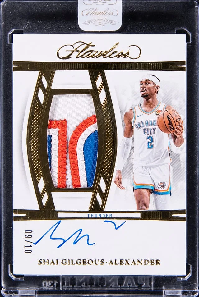 2023-24 Panini Flawless Vertical Patch Autographs Gold #VPA #no-number card image