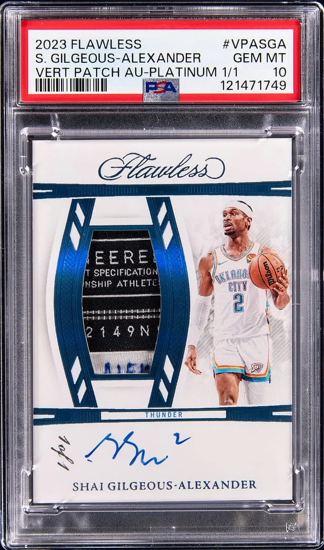 2023-24 Panini Flawless Vertical Patch Autographs Platinum #VPA #no-number card image