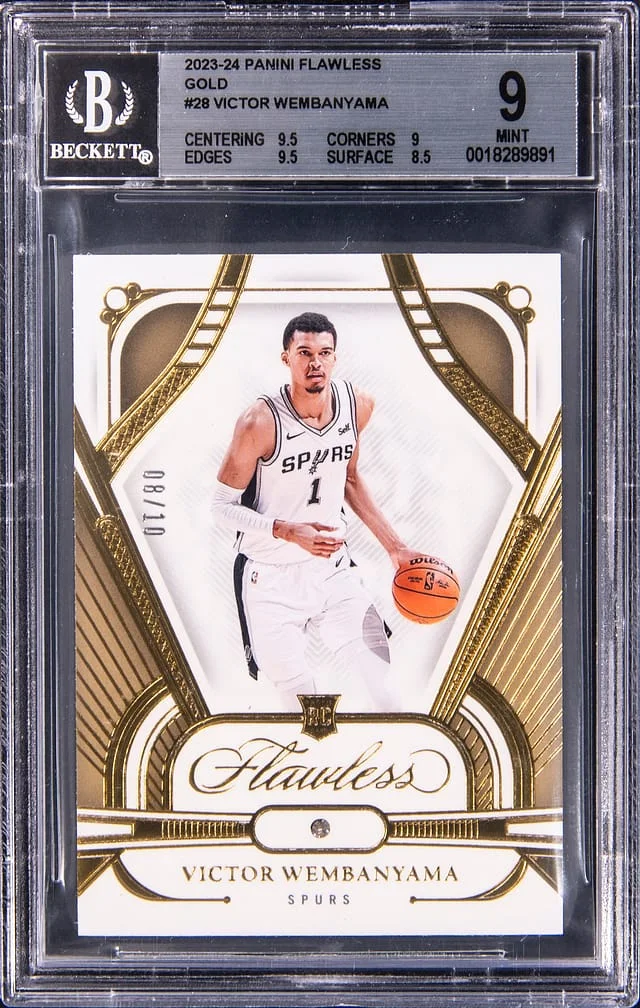 2023-24 Panini Flawless Victor Wembanyama Diamond Gold #28 card image