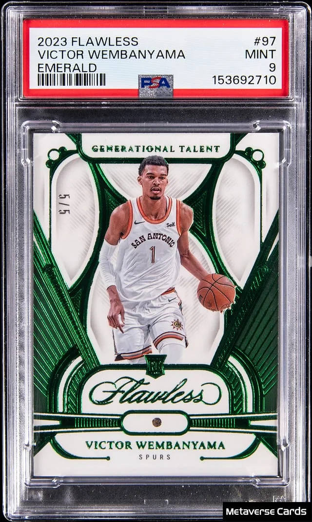 2023-24 Panini Flawless Victor Wembanyama Diamond Emerald #97 card image