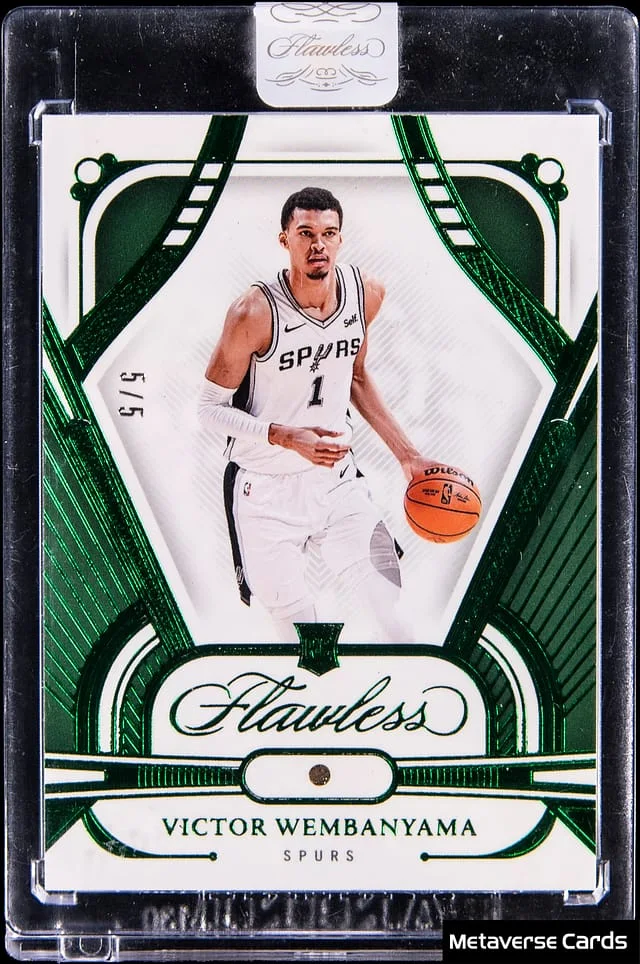 2023-24 Panini Flawless Victor Wembanyama Diamond Relic - Panini Encased Emerald #28 card image