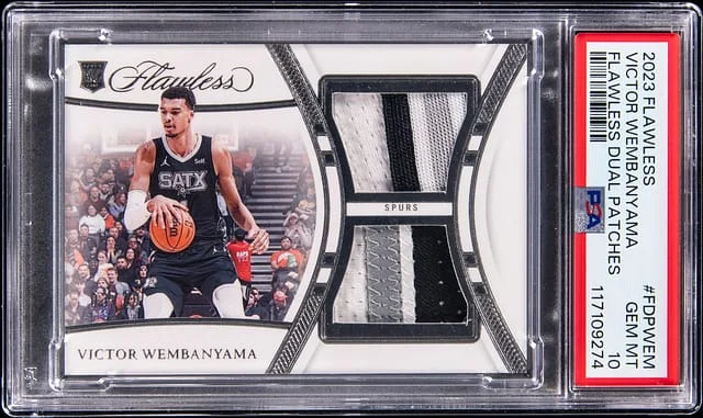 2023-24 Panini Flawless Victor Wembanyama Dual Patches #FDP-WEM card image