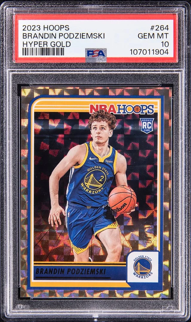 2023-24 Panini Hoops Brandin Podziemski Hyper Gold #264 card image