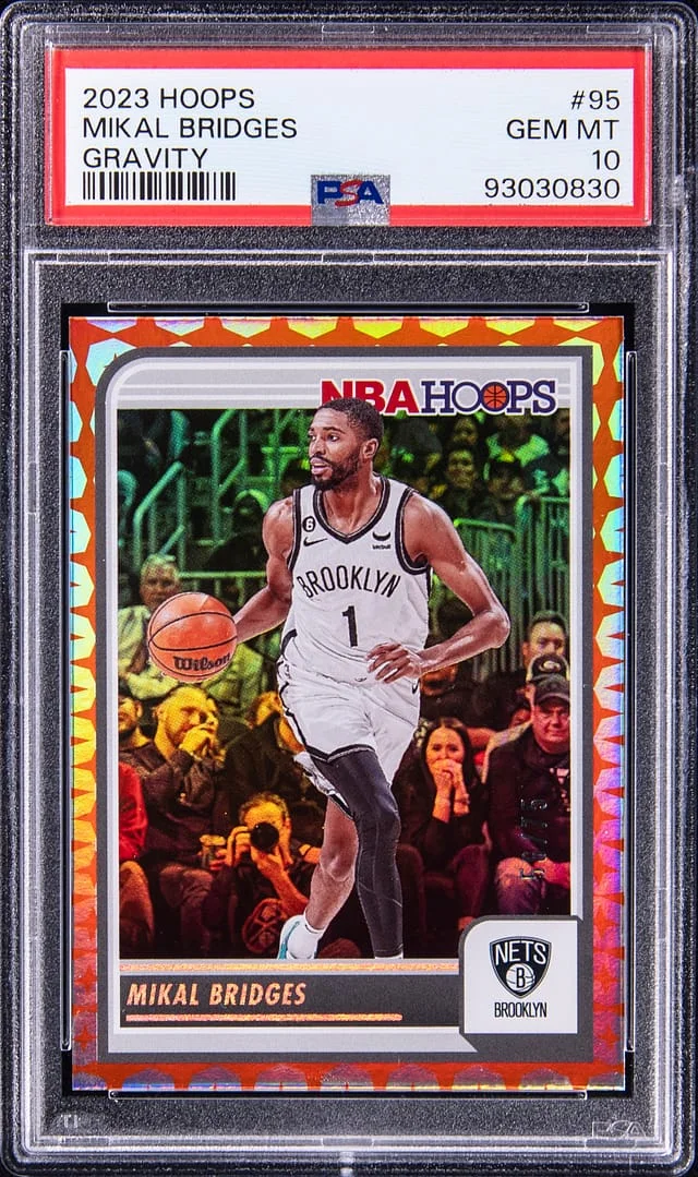 2023-24 Panini Hoops Mikal Bridges (55/75) Gravity #95 card image