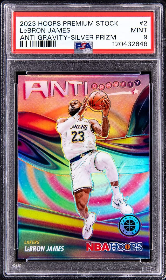 2023-24 Panini Hoops Premium Stock LeBron James Anti Gravity Silver Prizm #2 card image