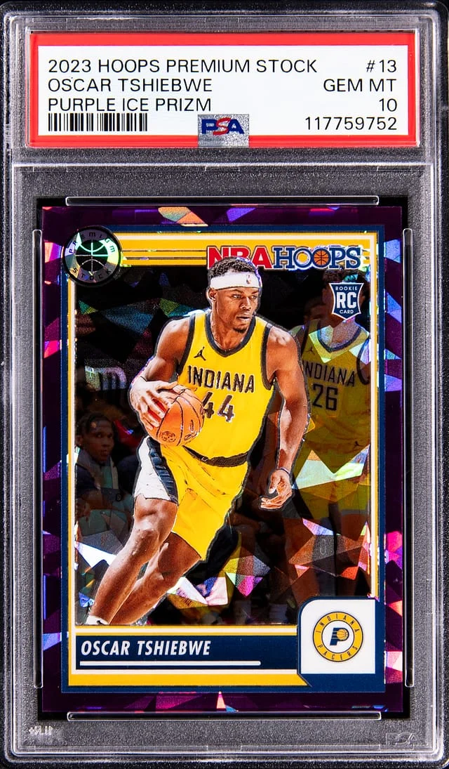 2023-24 Panini Hoops Premium Stock Oscar Tshiebwe Purple Ice Prizm #13 card image