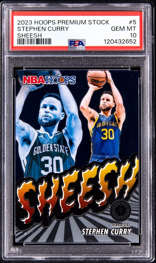 2023-24 Panini Hoops Premium Stock Stephen Curry Sheesh #5 card image