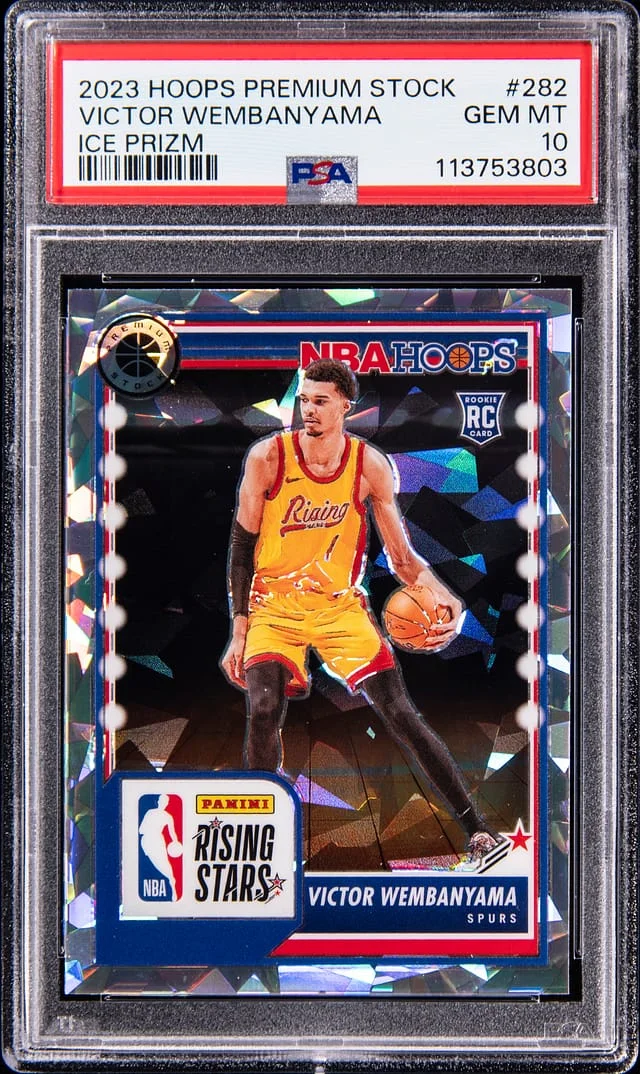 2023-24 Panini Hoops Premium Stock Victor Wembanyama Ice Prizm #282 card image