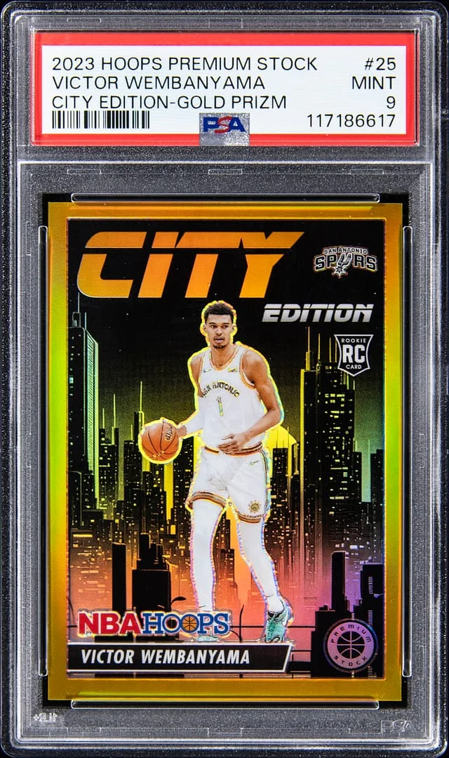 2023-24 Panini Hoops Victor Wembanyama City Edition Gold Prizm #25 card image