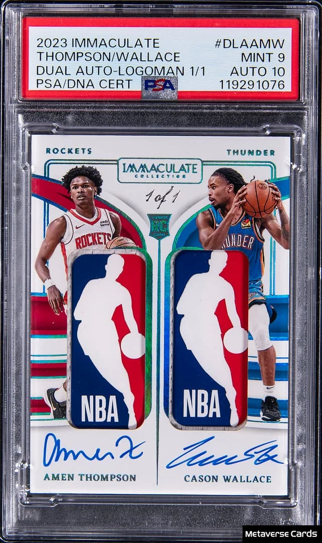 2023-24 Panini Immaculate Amen Thompson/Cason Wallace Dual Autograph Logoman #DLA-AMW card image
