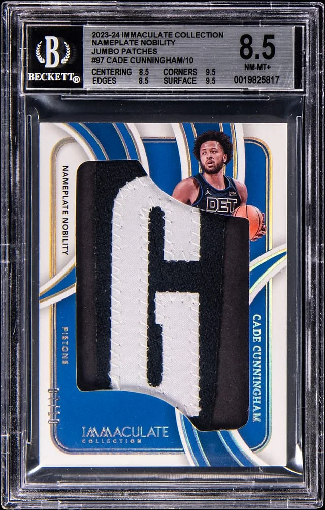 2023-24 Panini Immaculate Cade Cunningham Nameplate Nobility Jumbo Patches #JP-CAD card image