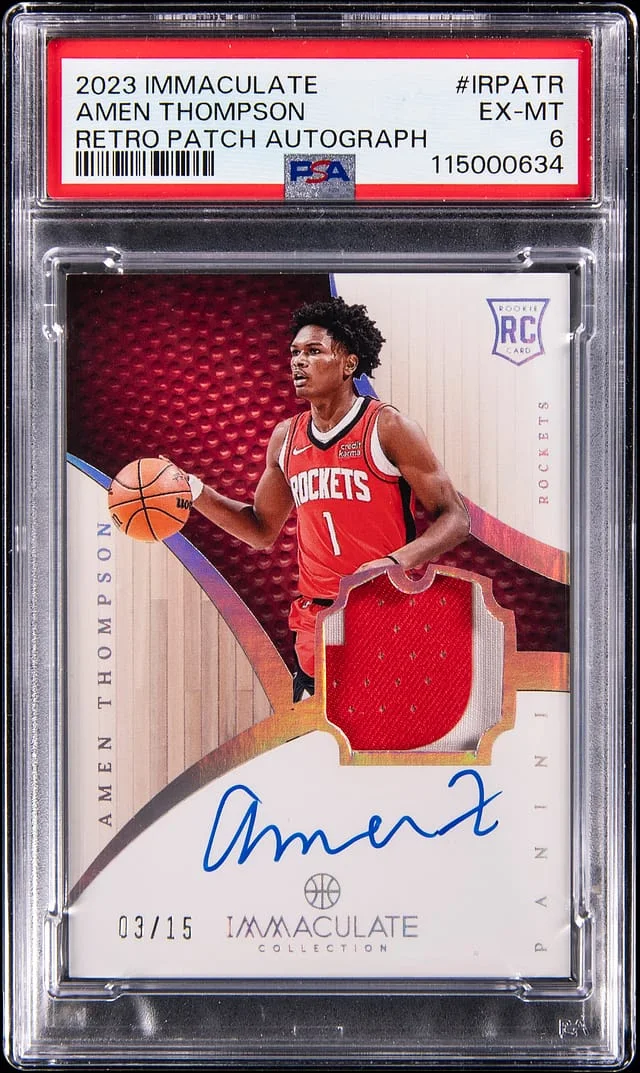 2023-24 Panini Immaculate Collection Amen Thompson Retro Patch Autograph #IRP-ATA card image
