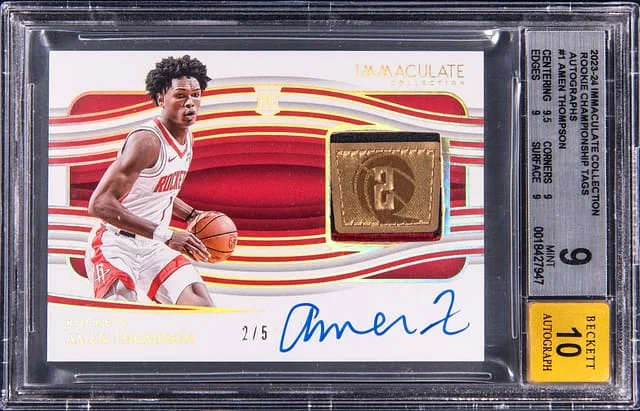 2023-24 Panini Immaculate Collection Amen Thompson Championship Tags Autographs #RCT-ATH card image