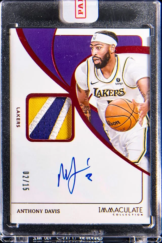 2023-24 Panini Immaculate Collection Anthony Davis Patch Autographs Red #IPA-DAV card image