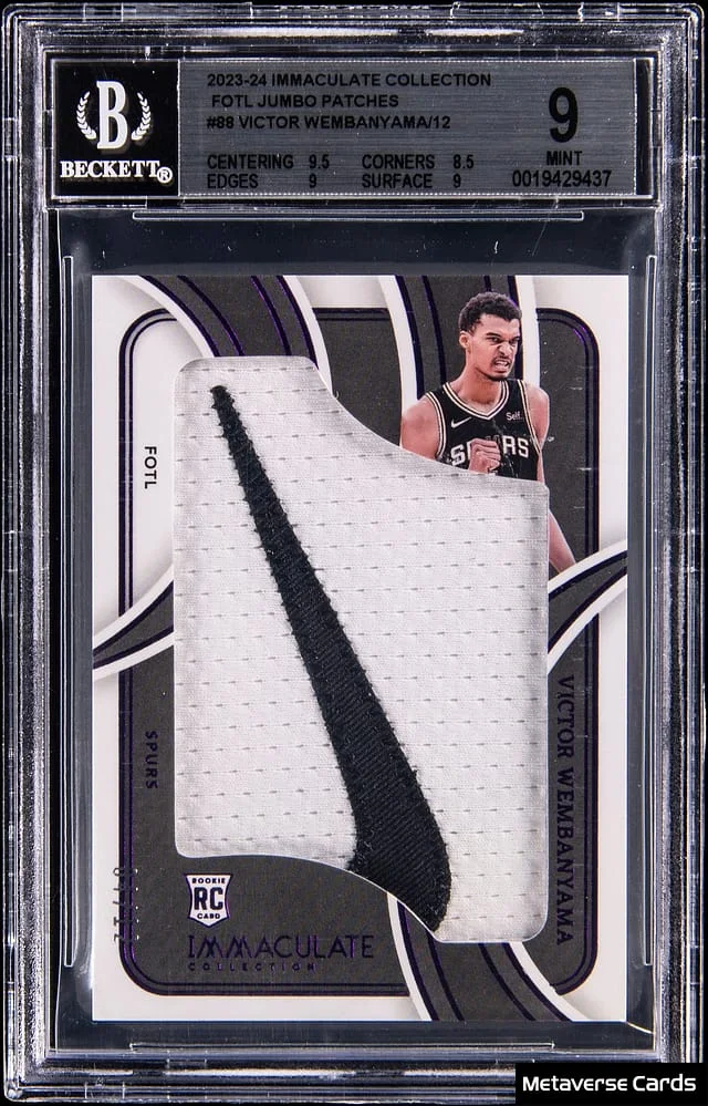 2023-24 Panini Immaculate Collection Victor Wembanyama 1st Off the Line (FOTL) Jumbo Patches #JP-WEM card image
