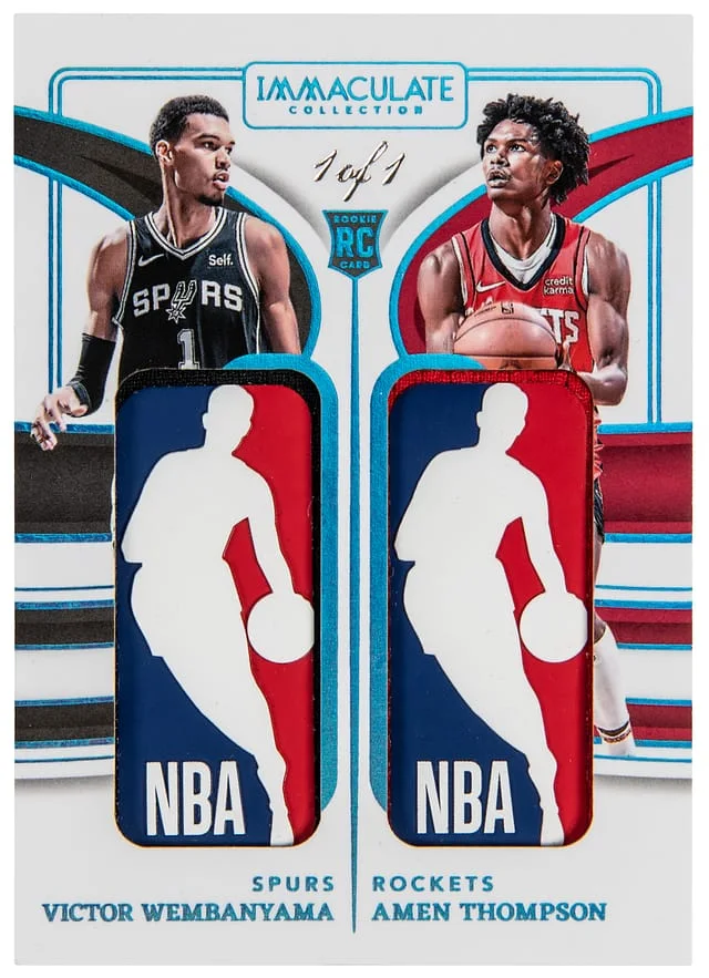 2023-24 Panini Immaculate Collection Victor Wembanyama/Amen Thompson Dual Logoman #RDL-VAM card image