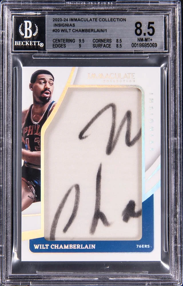 2023-24 Panini Immaculate Collection Wilt Chamberlain Insignias #I-WCH card image