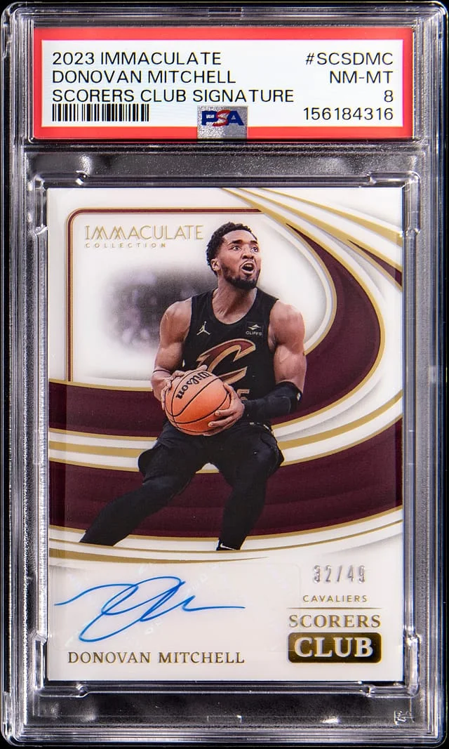 2023-24 Panini Immaculate Donovan Mitchell Scorers Club Signature #SCS-DMC card image