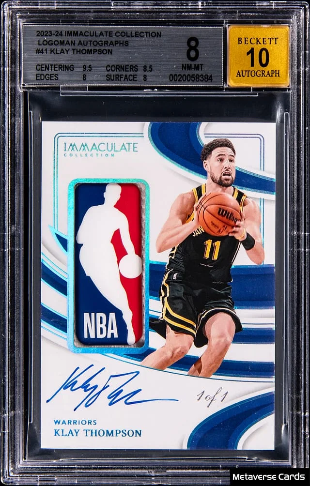 2023-24 Panini Immaculate Klay Thompson Logoman Autographs #ILA-KLA card image